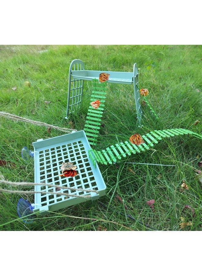 Generic Hermit Crab Climbing Toys Reptile Ladder Plastic Grid Habitat Hammock for Hamster Guinea Pig (Green)  - Image 3