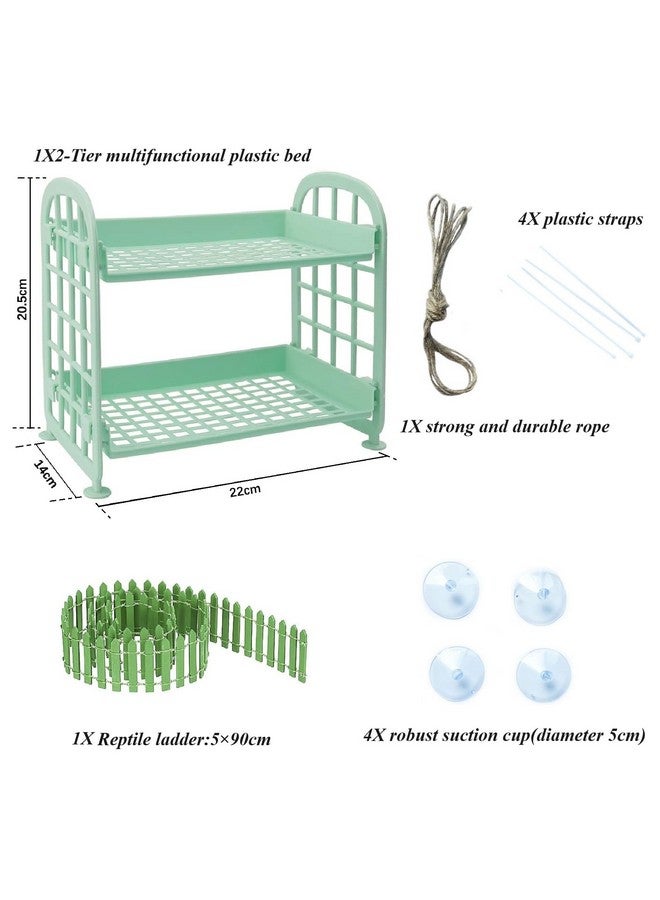 Generic Hermit Crab Climbing Toys Reptile Ladder Plastic Grid Habitat Hammock for Hamster Guinea Pig (Green)  - Image 2