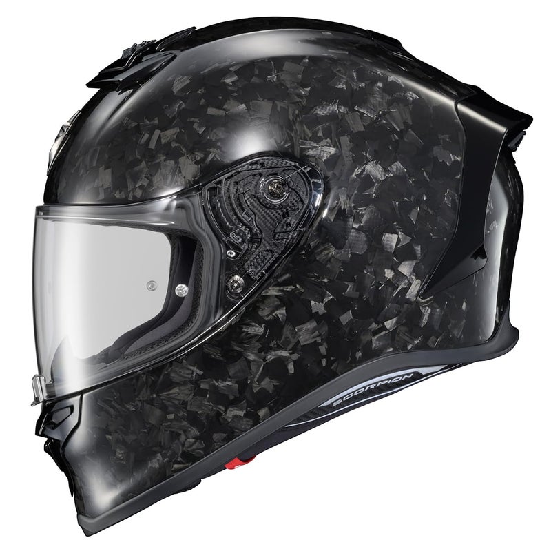 ScorpionEXO R1 Air Carbon Fiber Full Face Motorcycle Helmet with Pinlock Shield Bluetooth Ready Speaker Pockets DOT ECE Onyx Onyx Gloss Black Medium
