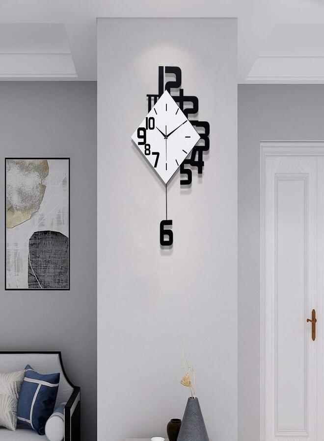 Wall Beauty Modern Metal Quartz Clock Home Office Decor Wall Clock Silent Swing Pendulum Wall Clock Acrylic - Image 1