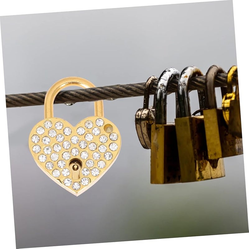 STOBOK مجموعة من 2 قفل على شكل قلب لغرفة النوم وخزانة الأبواب - Image 4