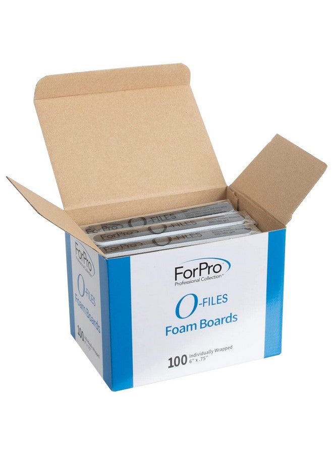فوربرو بروفيشنال كوليكشن لوح إسفنجي من Forpro Ofiles، مبرد أظافر مزدوج الجوانب، 100/180 حبيبة، مغلف بشكل فردي، 6 بوصة طول × 0.75 بوصة عرض، أسود، 100 قطعة - Image 1