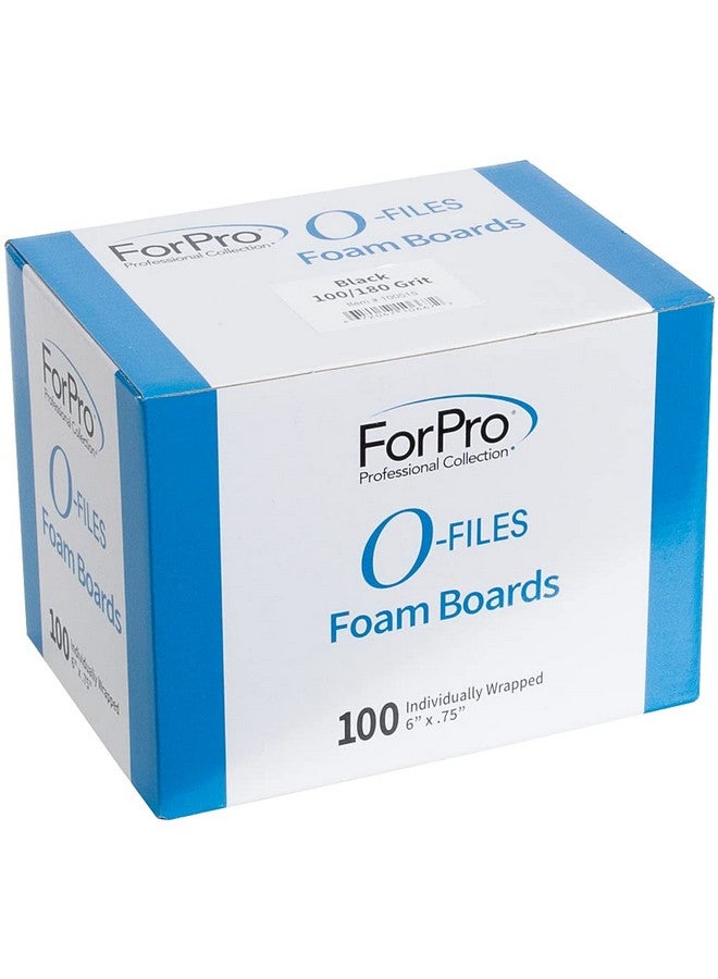 فوربرو بروفيشنال كوليكشن لوح إسفنجي من Forpro Ofiles، مبرد أظافر مزدوج الجوانب، 100/180 حبيبة، مغلف بشكل فردي، 6 بوصة طول × 0.75 بوصة عرض، أسود، 100 قطعة - Image 2