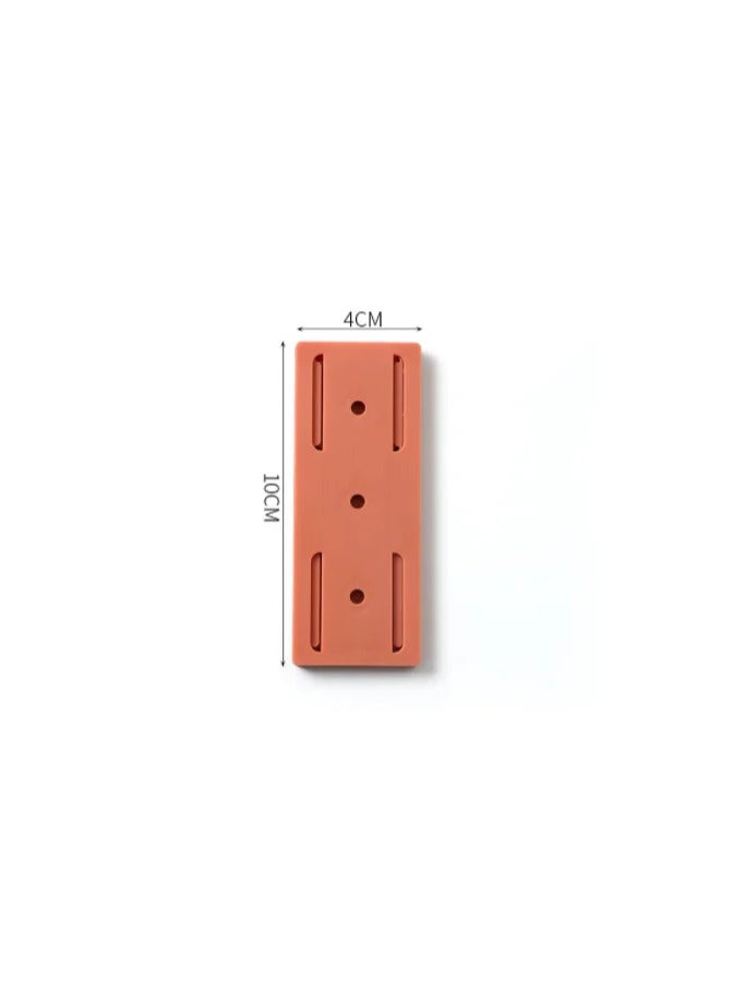 Pack of 5 Adhesive Punch-free Socket Holder, Wire Plug-in Socket Wall Sticking Cable Manager, Hanging Wall Punch-free Plug-in Board - Color Orange  - Image 2