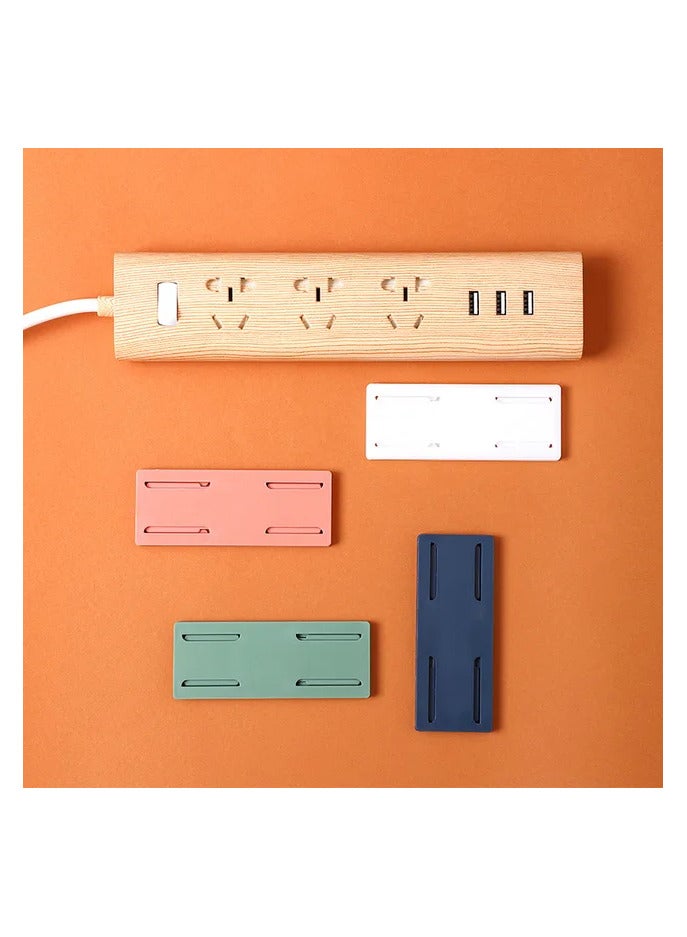 Pack of 5 Adhesive Punch-free Socket Holder, Wire Plug-in Socket Wall Sticking Cable Manager, Hanging Wall Punch-free Plug-in Board - Color Orange  - Image 1