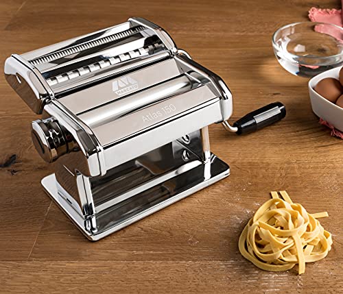 Marcato Made in Italy Atlas 150 Design Manual Pasta Maker Machine, Chrome Steel. Makes Lasagna, Fettuccine & Tagliolini - Image 2