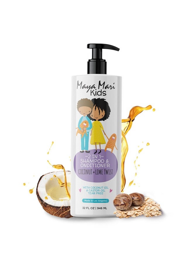 MAYA MARI Kids Shampoo And Conditioner 2 In 1 With Coconut Oil And Castor Oil | Sulfate Free And Tear Free Hair Detangler Curly Hair Products For Kids, 32 Fl Oz - Image 1