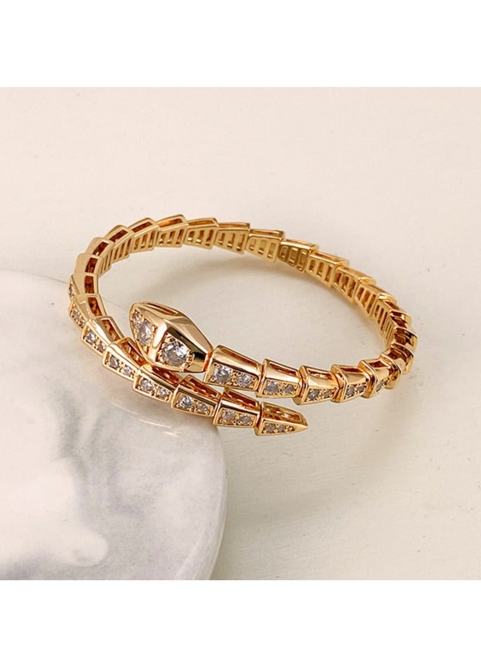 Kenzs Women's Light Luxury Snake Bracelet Gold