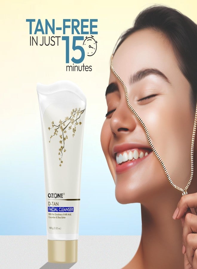 Ozone منظف الوجه أوزون د-تان للرجال والنساء | مثالي لجميع أنواع البشرة | إزالة تان، أضرار الشمس وتفاوت لون البشرة | غني بالمكونات العضوية | 100 جرام (عبوة من 2) - Image 2