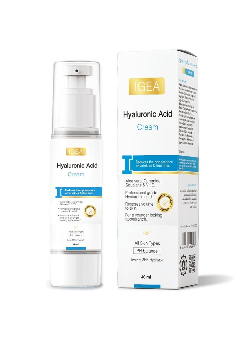 IGEA PHARMA Hyaluronic Acid Cream | Moisturizes | Reduces Fine Lines and wrinkles  - Image 1