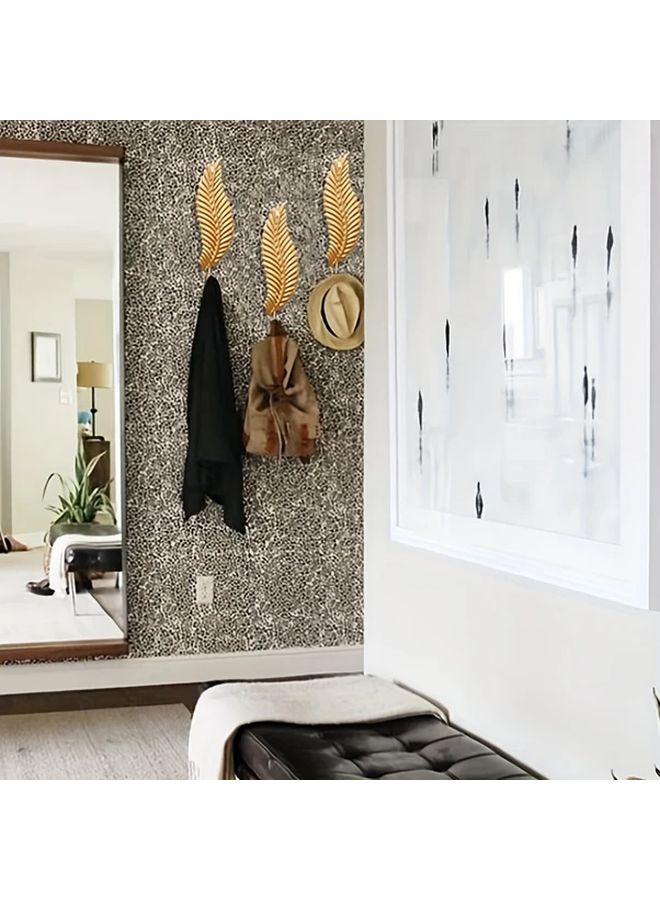 2 Pcs Long Leaf Wall Hooks No Nails Decorative Key Holder - Image 5