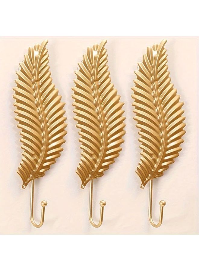 2 Pcs Long Leaf Wall Hooks No Nails Decorative Key Holder - Image 2