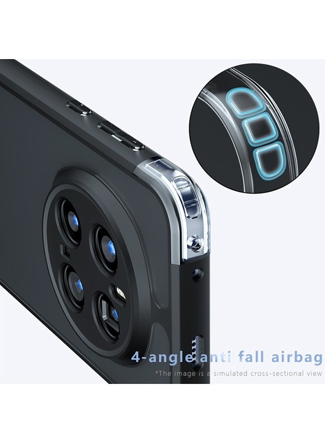 general Case for Honor Magic 7 Pro 5G, Frosted Translucent Back Protective Slim Phone Cover, Anti-Fingerprints, Anti-Fall Drop Protection, Shockproof Case for Honor Magic 7 Pro 5G (Black) - Image 3