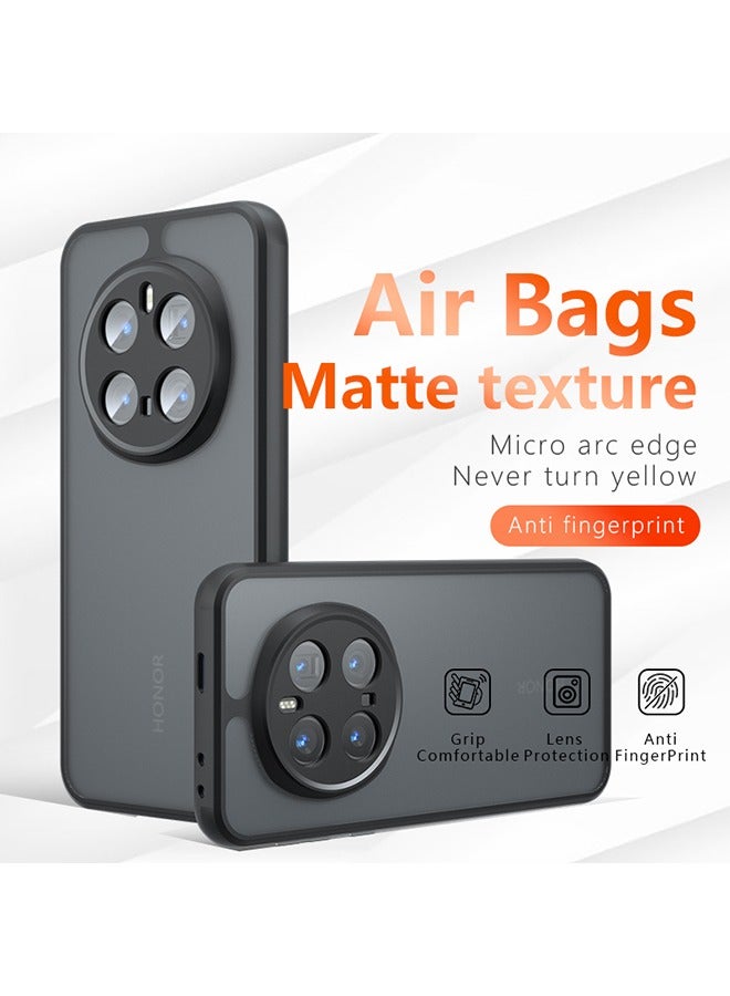 general Case for Honor Magic 7 Pro 5G, Frosted Translucent Back Protective Slim Phone Cover, Anti-Fingerprints, Anti-Fall Drop Protection, Shockproof Case for Honor Magic 7 Pro 5G (Black) - Image 1