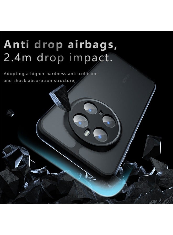 general Case for Honor Magic 7 Pro 5G, Frosted Translucent Back Protective Slim Phone Cover, Anti-Fingerprints, Anti-Fall Drop Protection, Shockproof Case for Honor Magic 7 Pro 5G (Black) - Image 2