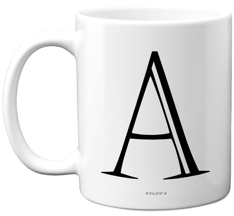 Stuff4 Personalised Alphabet Initial Mug  Letter A Mug Gifts for Him Her Fathers Day Mothers Day Birthday Gift 11oz Ceramic Dishwasher Safe Anniversary Valentines Christmas Retirement