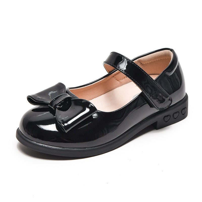 Haonordi Girls' Small Leather Shoes Black Kidsren'S Princess Performance Shoes Spring & Fall Soft Bottom Campus Preppy Style - Image 2