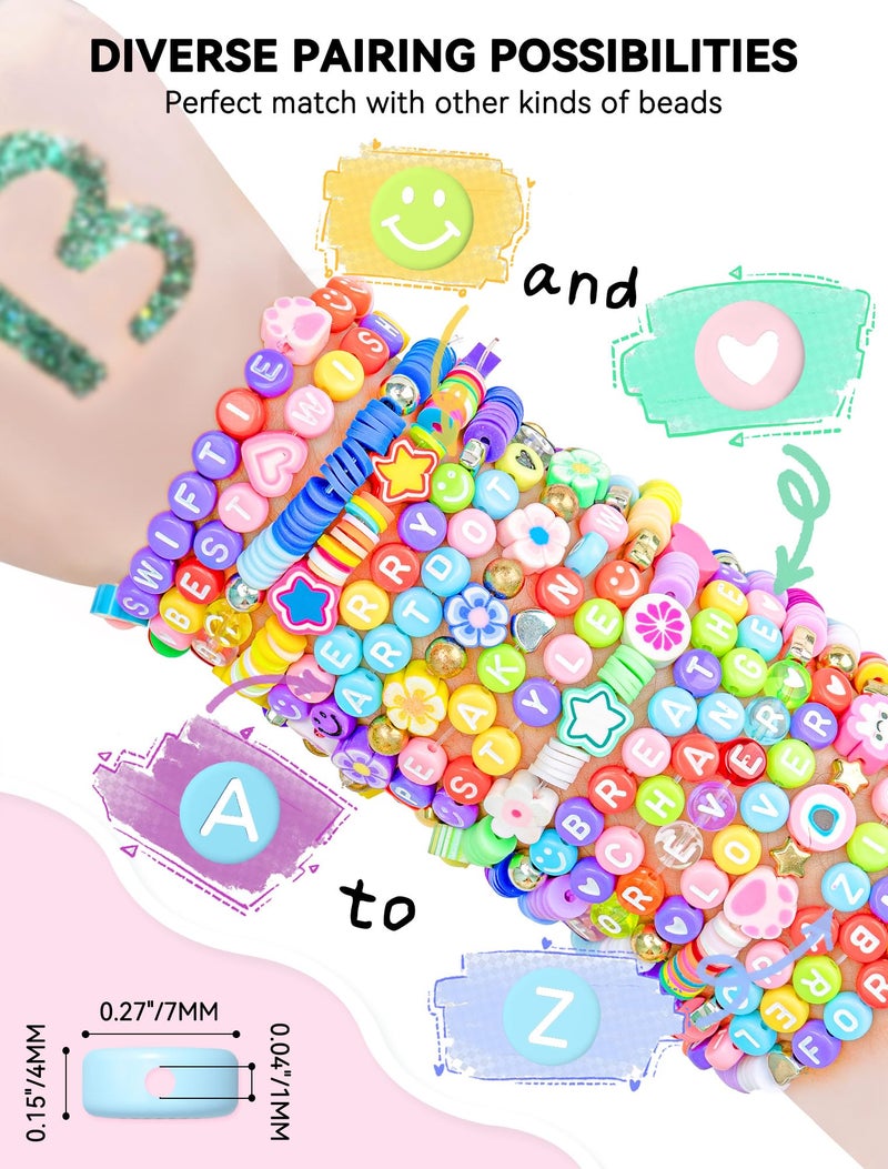 ARTDOT 1400 Pieces Letter Beads for Friendship Bracelets Making Kit, 28 Styles Assortment Jewelry Making Supplies Alphabet Beads Set with Cases Preppy Crafts Gifts - Image 4