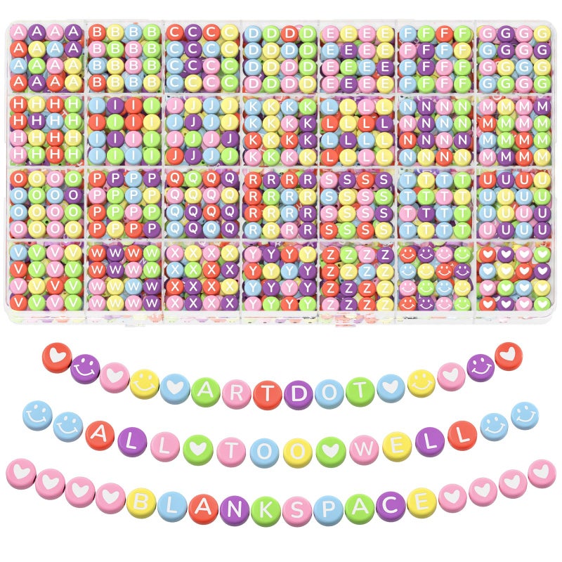 ARTDOT 1400 Pieces Letter Beads for Friendship Bracelets Making Kit, 28 Styles Assortment Jewelry Making Supplies Alphabet Beads Set with Cases Preppy Crafts Gifts - Image 1