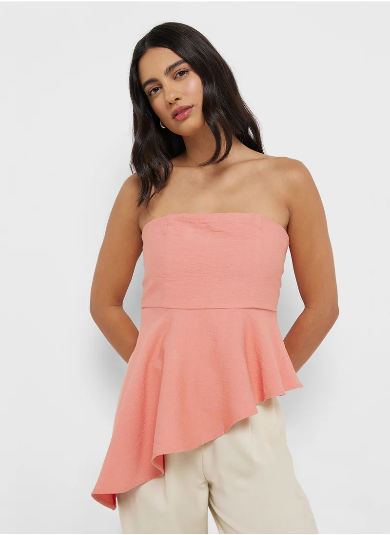 مانجو Asymmetrical Strapless Top