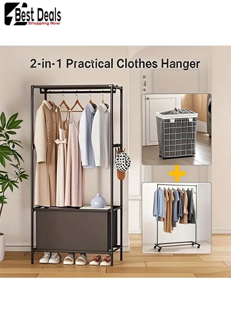Best Deals Floor Standing Independent Wardrobe, Bedroom Portable Clothing Organizer, With Independent Wardrobe Curtain, Simple Clothing Organizer, Need To Be Assembled，Clothes Rack，Hanger Rack,Closet Clothes Hanger ,Coat Rack - Image 3