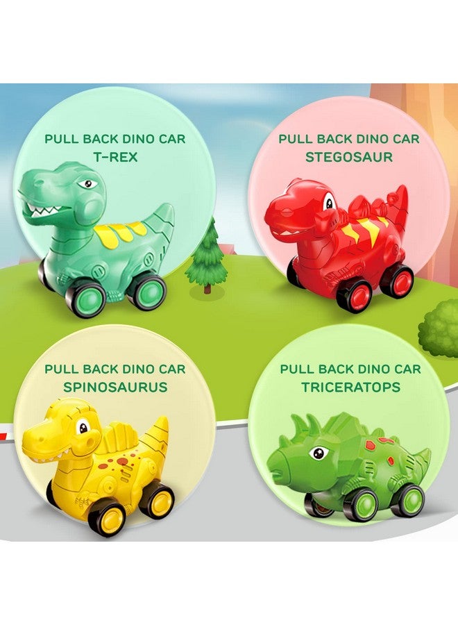 Toy Toddler Car Toy For 1+ Year Old, Dinosaur Transport Carrier Truck With 4 Pull Back Dinosaur Cars Dino Figures, Dinosaur Toys For Kids 1 2 3 4 5+, Christmas Birthday Gift For 18M+ Boys Girls - Image 4