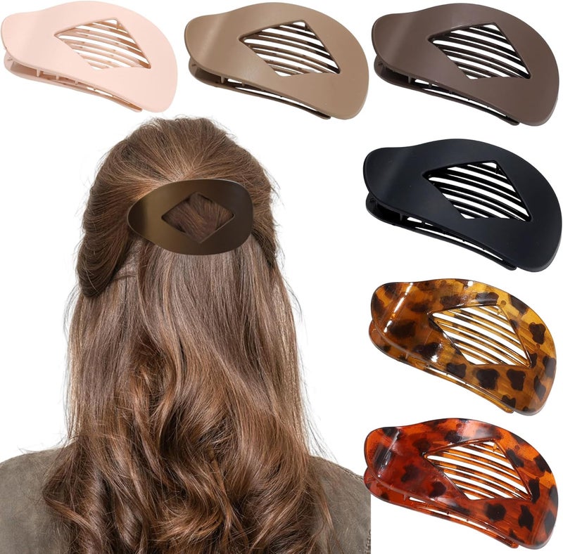 FSMILING 6PCS Lay Flat Hair Clip French Flat Hair Claw Clips For Women Laying Driving Thick And Fine Hair