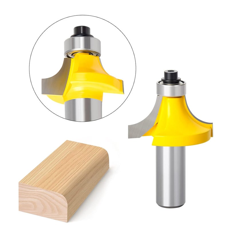 MEIGGTOOL 6PCS Round-Over Router Bits, 1/2-Inch Shank Round Nose, Radius Sizes: 1/8", 1/4", 5/16", 3/8", 7/16", 1/2" - Image 4