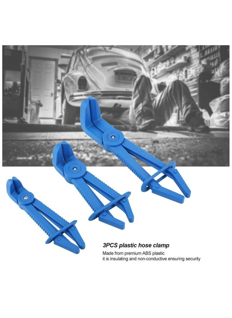 SYOSI - 3 Pack Hose Pinch off Pliers Set,Plastic Fuel Line Flexible Straight Jaw Hose Clamp Pliers Kit, for Flexible Hoses, Gas Lines, Radiator, Brake,Automotive Coolant Hose Spring Clamps Tool (90 Angled) - Image 1