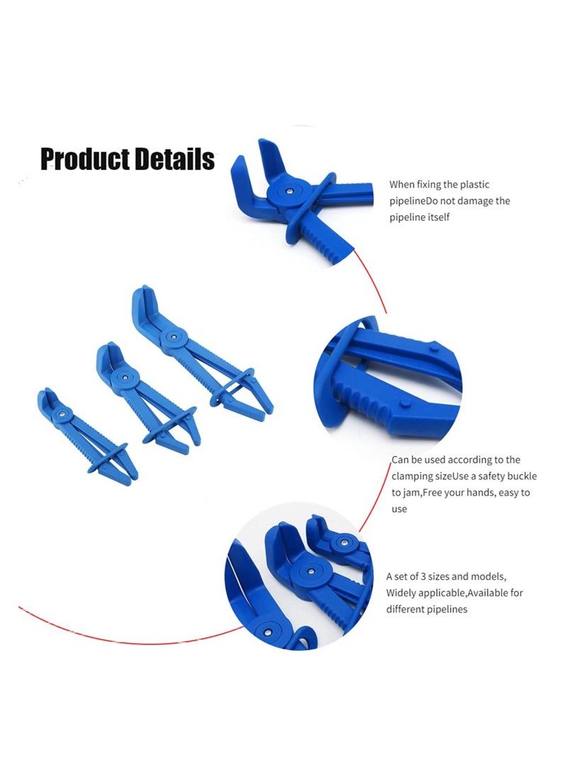 SYOSI - 3 Pack Hose Pinch off Pliers Set,Plastic Fuel Line Flexible Straight Jaw Hose Clamp Pliers Kit, for Flexible Hoses, Gas Lines, Radiator, Brake,Automotive Coolant Hose Spring Clamps Tool (90 Angled) - Image 1