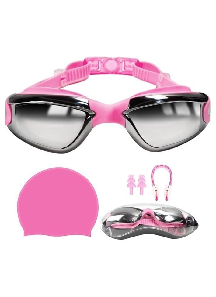 Buytory Buytory Swimming Goggles & Cap Set for Adults – UV Protection, Anti-Fog, Waterproof Silicone, with Nose Clip & Earplugs  - Image 1