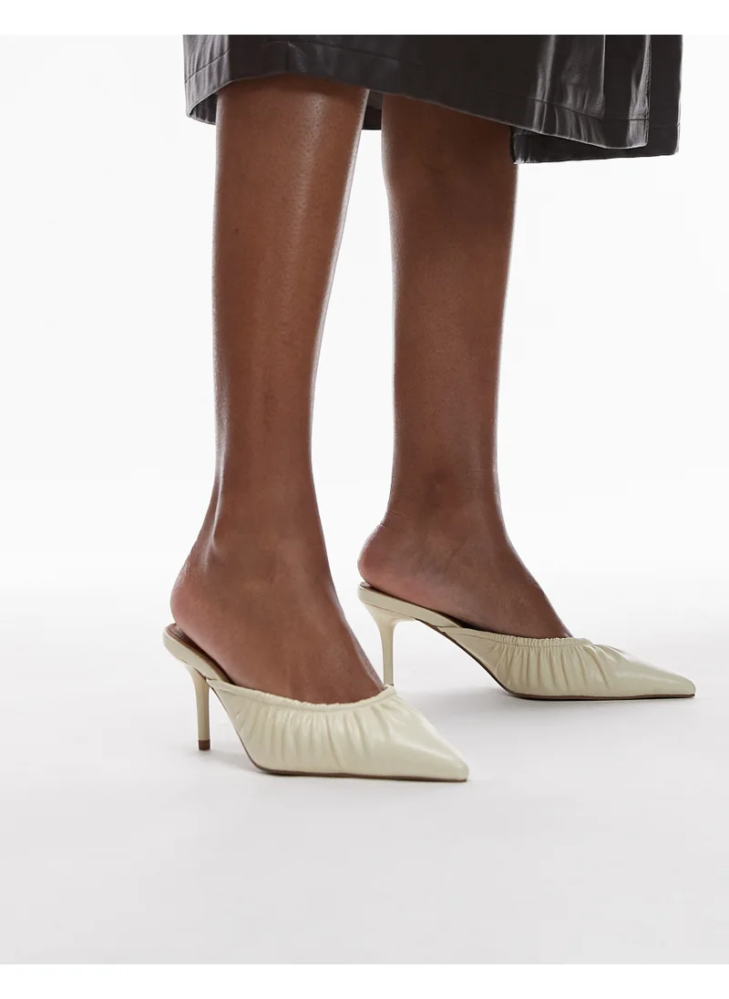 توب شوب Dill Ruched Slip On Mid Heeled Mules