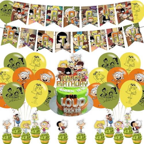 karg The Loud House Birthday DecorationLoud House Party Decorations Include BannerCake Toppers and Ballons for Loud House Themed Birthday Supplies - Image 1