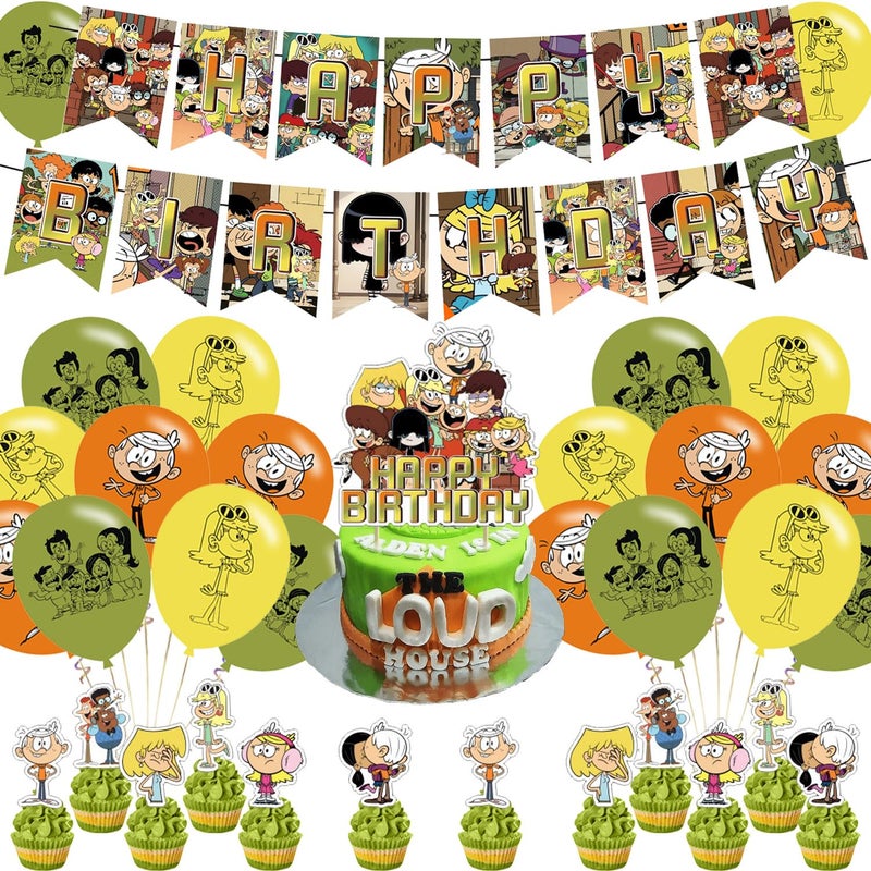 karg The Loud House Birthday DecorationLoud House Party Decorations Include BannerCake Toppers and Ballons for Loud House Themed Birthday Supplies - Image 2
