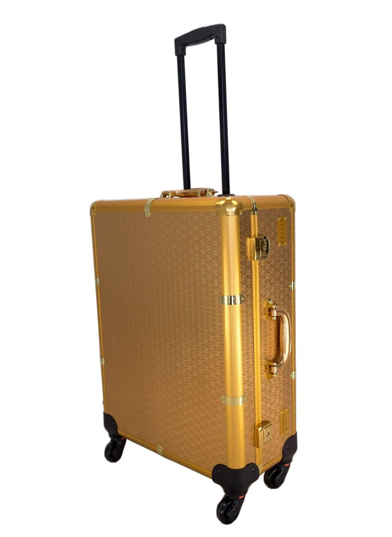 MAYLAN - Makeup Box Cosmetic Train Stand Case With Trolley And Lights Gold  Medium - Image 1
