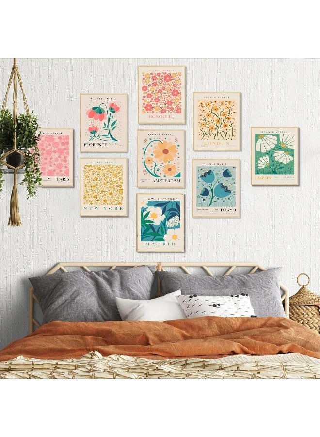 KBKBART Flower Market Poster Set of 6, Abstract Flower Market Wall Art Prints, Vintage Colorful Floral Wall Art Decor, Boho Room Decor（8x10inch, Unframed - Image 3