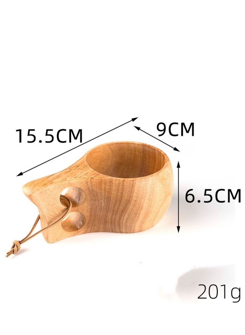 Loquat Natural Rubber Wood Wood Coffee Cup 15.5*9*6.5CM 