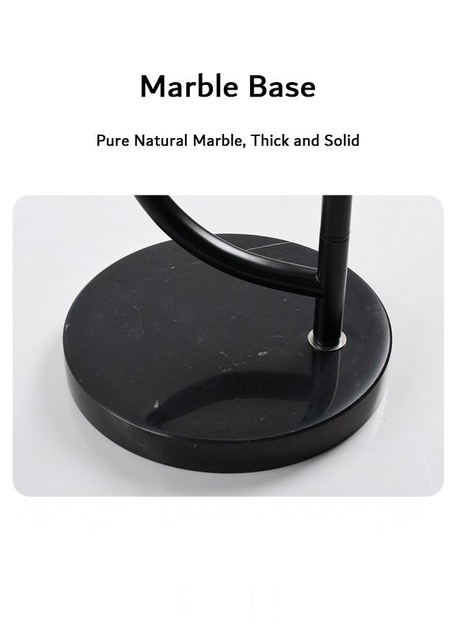 Arabest - Modern Floor Lamp, Standing Light with Metal Coffee Table, Fabric Lamp Shade, Marble Base, Warm Light E27 Bulb 12W - Image 1