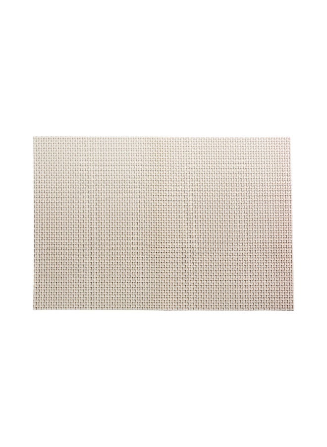 Restaurantware Amalfi 16 x 12 Inch Plastic Placemats, Set Of 6 Basketweave Outdoor Placemats - Heat Tolerant, No Stain, White Pearl Vinyl Table Placemats, Waterproof, Easy To Clean - Image 1