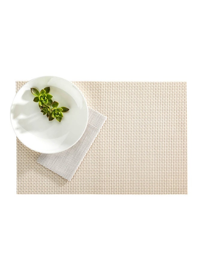 Restaurantware Amalfi 16 x 12 Inch Plastic Placemats, Set Of 6 Basketweave Outdoor Placemats - Heat Tolerant, No Stain, White Pearl Vinyl Table Placemats, Waterproof, Easy To Clean - Image 2