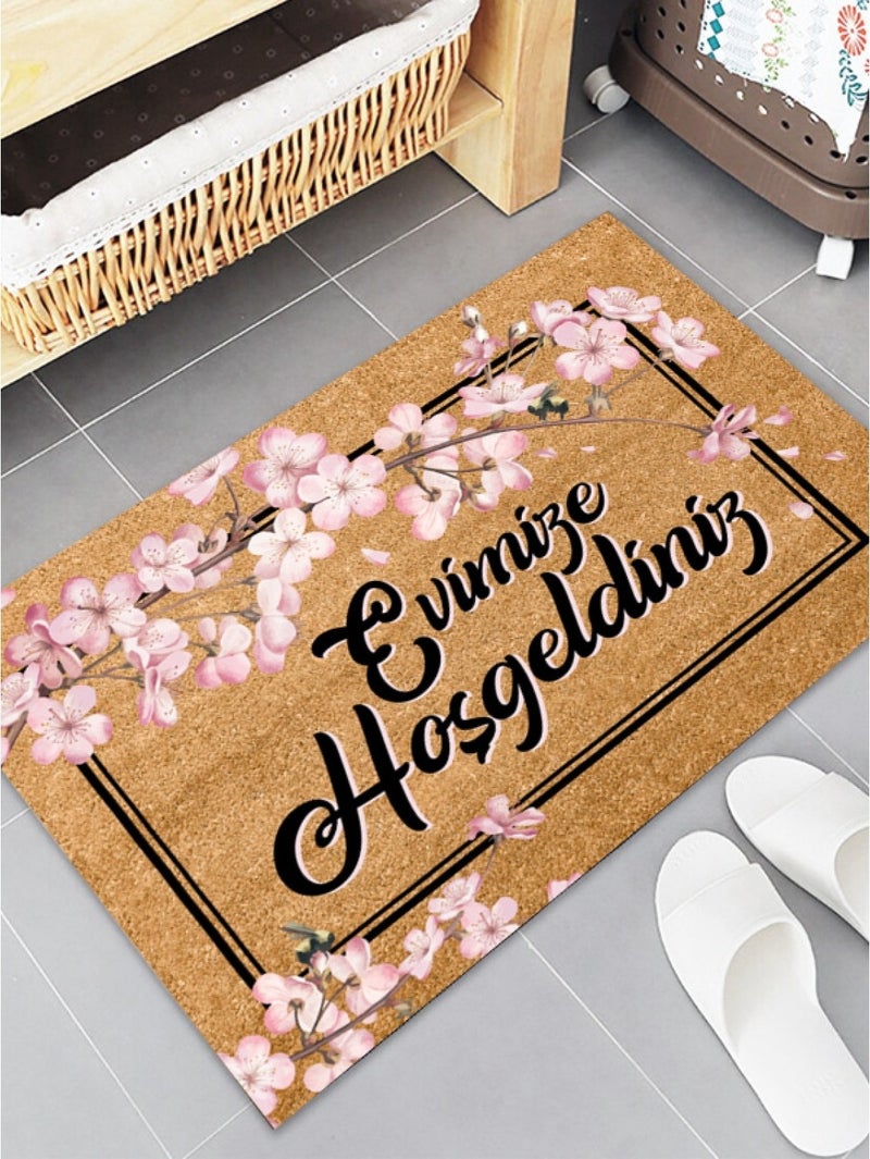 Esnature Welcome to Our Home Japanese Cherry Blossom Patterned Door Mat 45X70 cm  - Image 3