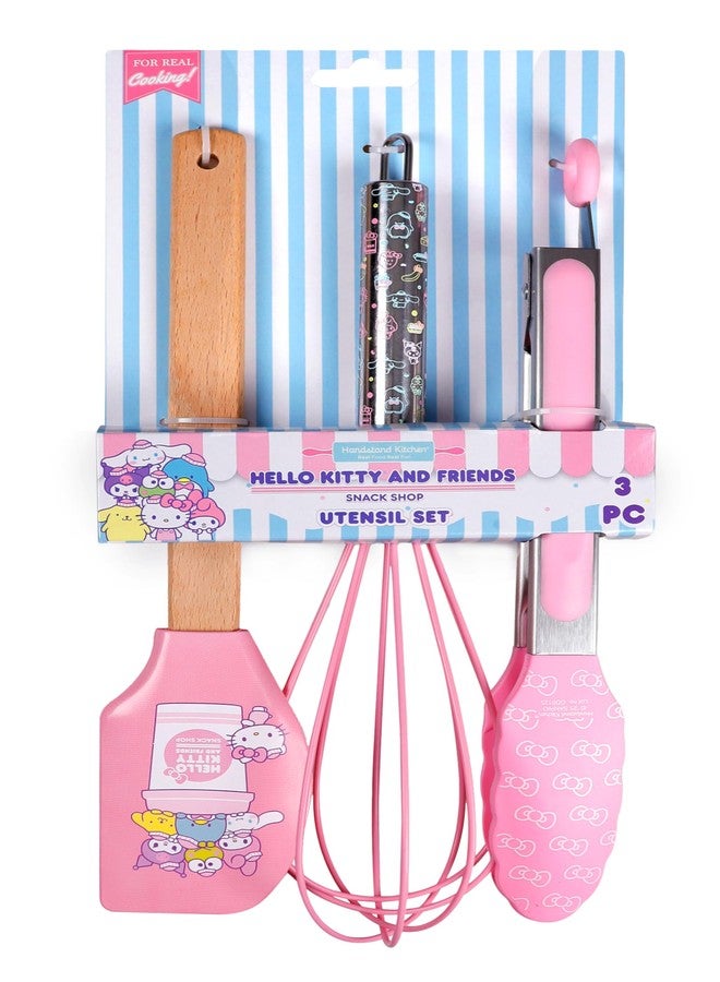 Handstand Kitchen Hello Kitty and Friends Snack Shop Kitchen Utensil Set with 10.75" Tongs, 10.75" Spatula and 11" Whisk - Image 1