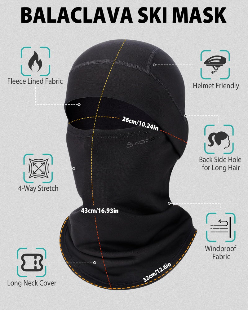 AOPREL Balaclava Ski Mask for Men & Women, Modal Wool Blend Soft Windproof Face Mask Thermal Winter Full Face Cover for Cold Weather - Image 2