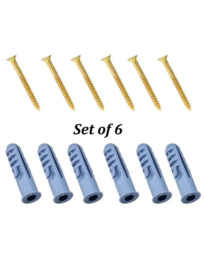 Expansion Pipe with Chipboard Screws 8x50 – 6 Sets Plastic Anchor Wall Plugs for Drywall, Concrete, and Brick – Heavy Duty Expansion Screw Kit for Secure Wall Mounting and Home Improvement - Image 4