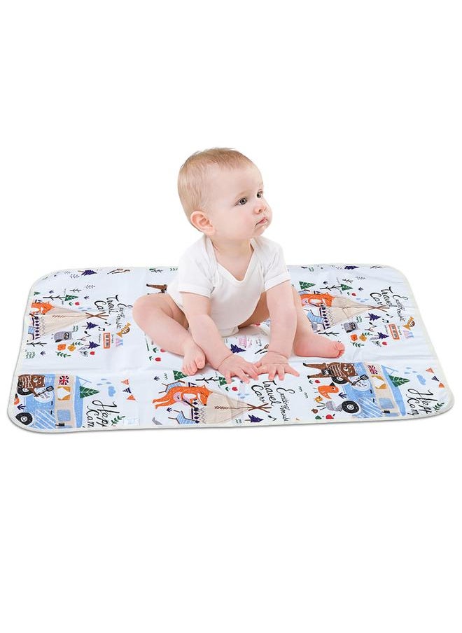 Thoraya - Waterproof Breathable Newborn Baby Mattress Urine Infant Diaper Pad (Fox & Bird) - Image 1