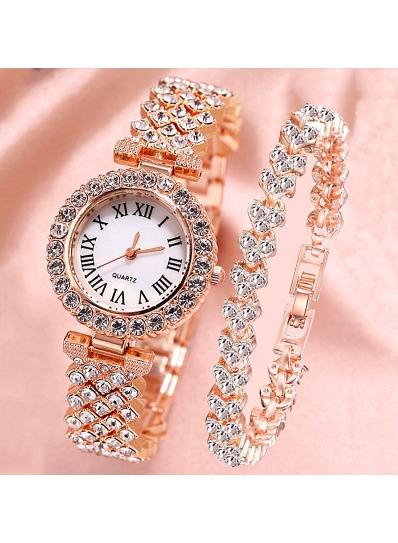 Women's Stone Studded Analog Watch  With Bracelet Set  - Image 1
