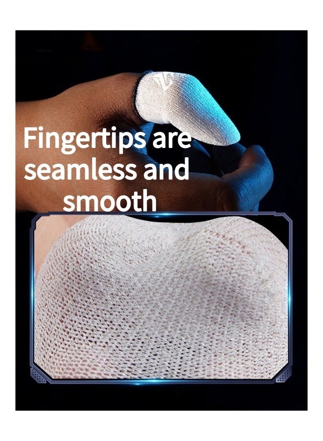 4 Pcs Cloth Mobile Gaming Finger Gloves Extremely Thin Material  Zero-Contact Silver Fiber Breathable Touch Screen Gaming Finger Gloves with Storage Box  White