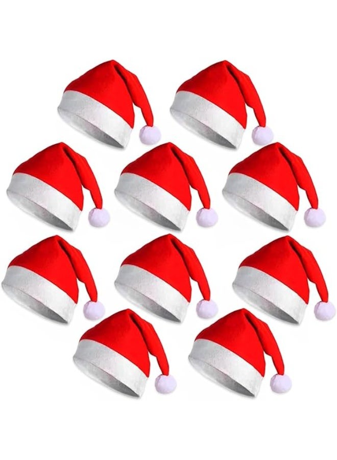 Festive Gallery Christmas Hats Plush Santa Hat Unisex Velvet Red Xmas Claus Hat for Christmas New Year Holiday Party Favors Fit for Adults 10pcs 45cm Height  And 30cm Length - Image 2
