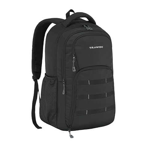 TRAWOC 35L Laptop Backpack TPB05 | Office & Travel Bag with 16-Inch Padded Laptop Compartment, USB Charging Port - 3-Year Warranty, Black - Image 1
