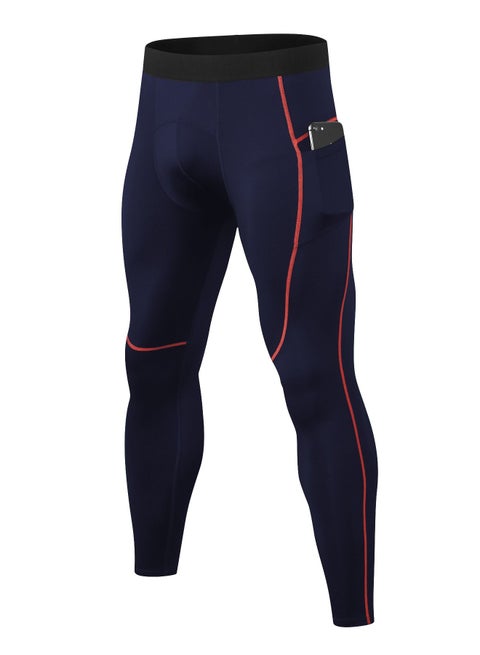 Men Quick Dry Breathable Elastic Running Trousers Dark Blue